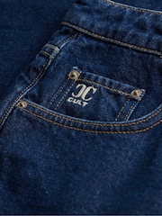 Superdry Dark Blue Wash Mid Rise Baggy Shorts - Image 2 of 2