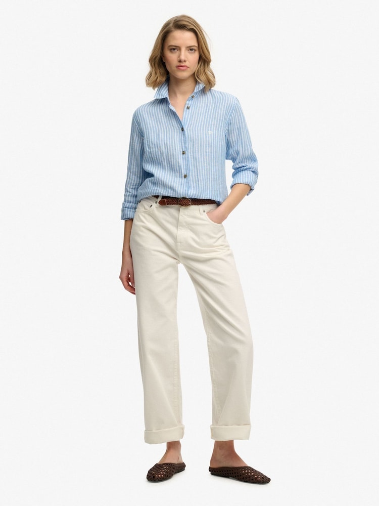 Синій - Superdry Premium Boyfriend Shirt - Image 1 of 5