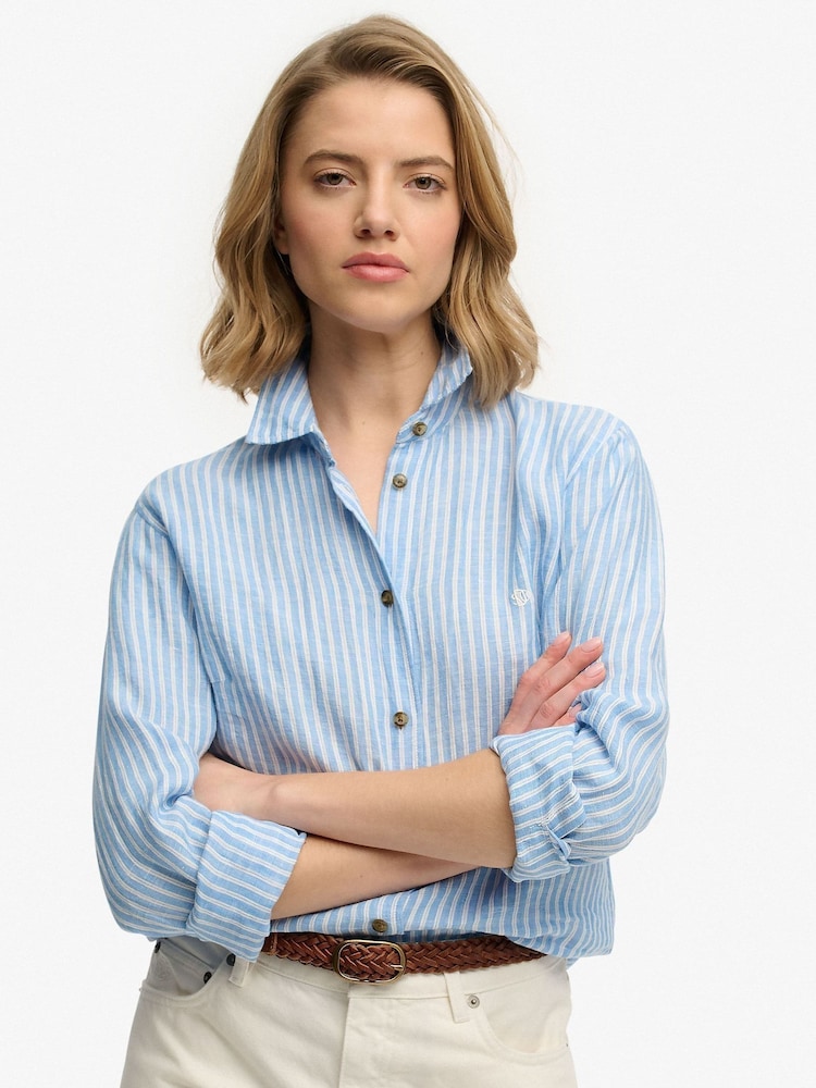 Синій - Superdry Premium Boyfriend Shirt - Image 2 of 5