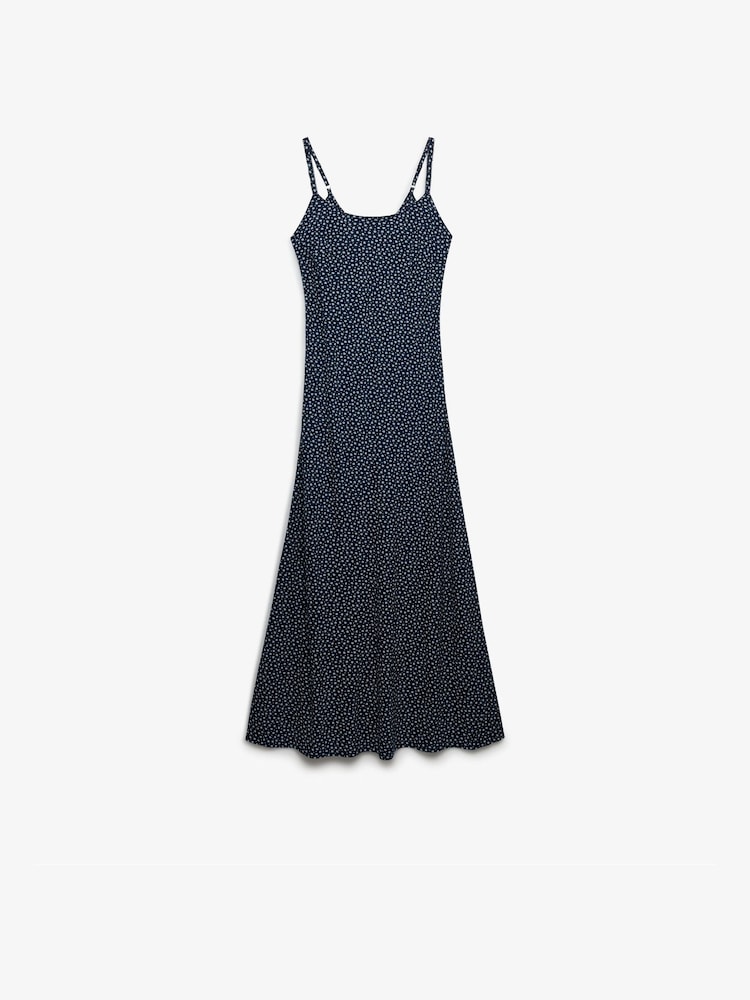Superdry Blue Printed Cami Maxi Dress - Image 1 of 2 Superdry Blue Printed Cami Maxi Dress - Image 1 of 2