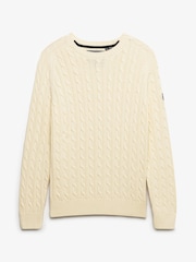 Superdry Cream Slouchy Cable Knit Jumper - Image 6 of 7