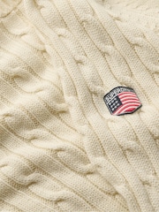 Superdry Cream Slouchy Cable Knit Jumper - Image 7 of 7