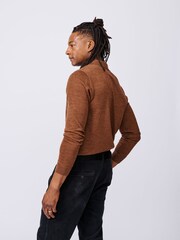 Aubin Red Chapel Merino Long Sleeve Polo Jumper - Image 5 of 6