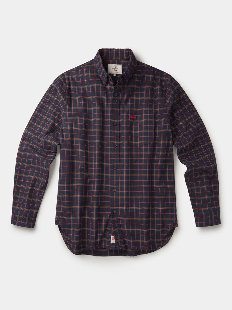 Aubin Blue Merton Brushed Oxford Button Down Shirt - Image 5 of 5