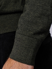 Aubin Green Burnham Merino V-Neck Jumper - Image 5 of 6