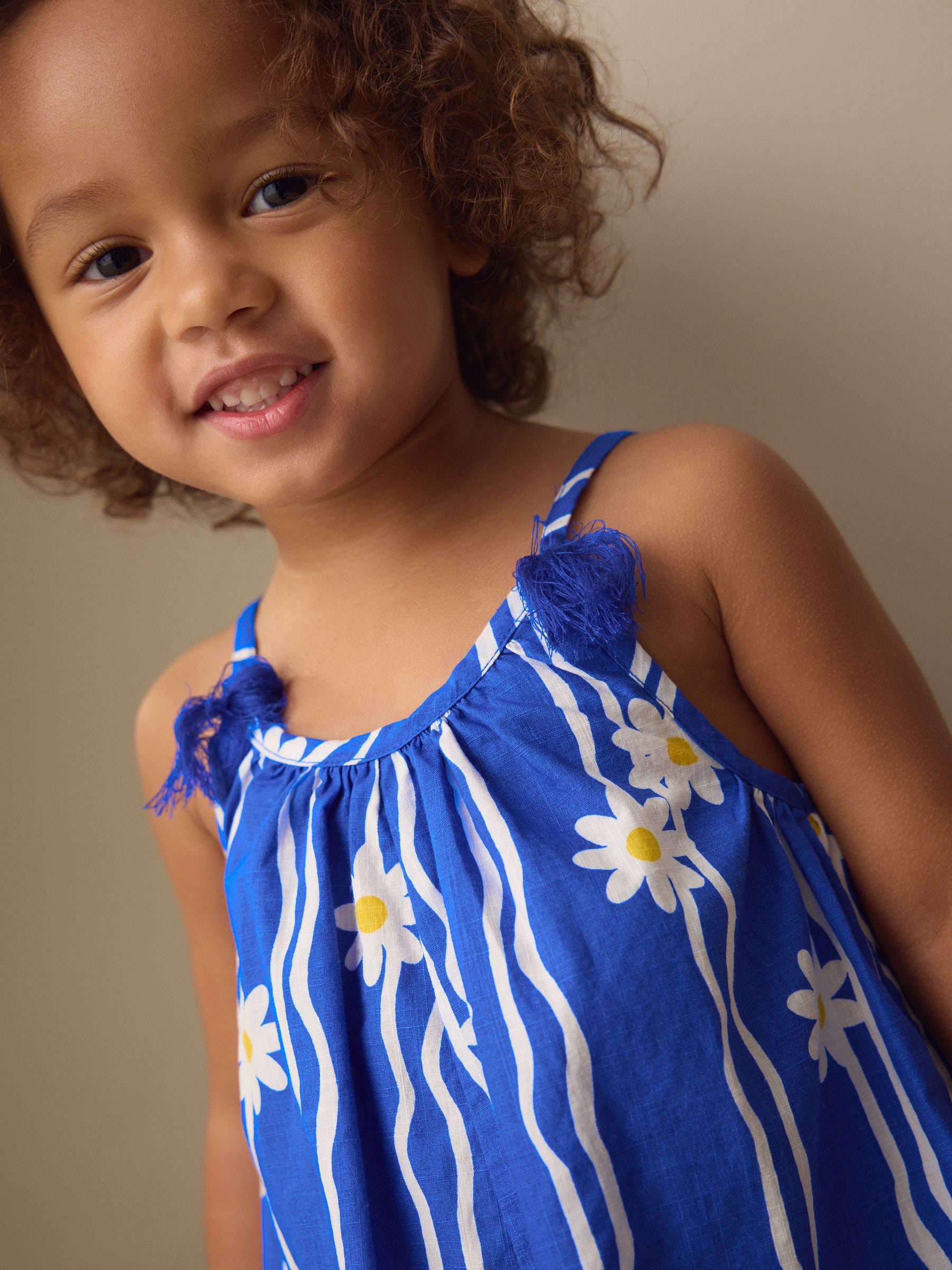 Buy Cobalt Blue Daisy Strappy Playsuit (3mths-10yrs) from Next USA