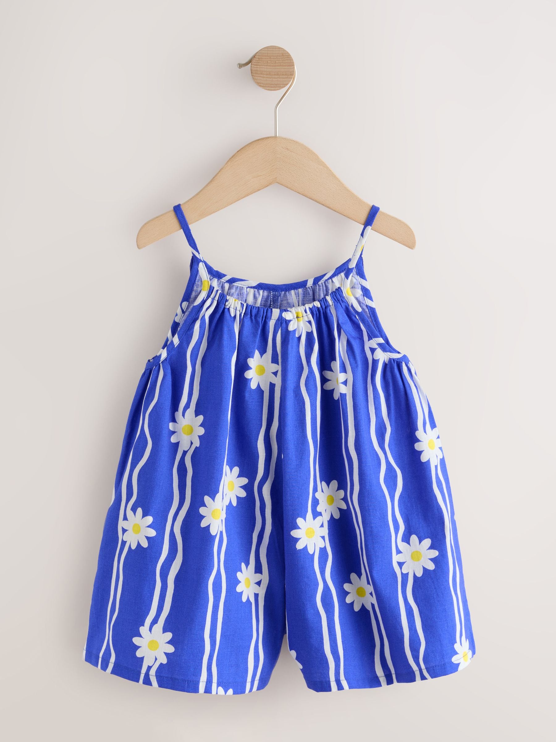 Buy Cobalt Blue Daisy Strappy Playsuit (3mths-10yrs) from Next USA
