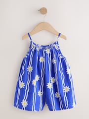 Cobalt Blue Daisy - Strappy Playsuit (3mths-10yrs) - Imaginea 5 din 8