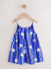 Cobalt Blue Daisy - Strappy Playsuit (3mths-10yrs) - Imaginea 6 din 8