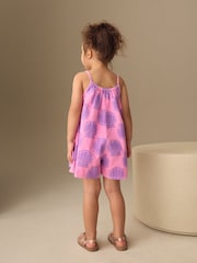 Pink/Purple Shell - Strappy Playsuit (3mths-10yrs) - Imaginea 2 din 4