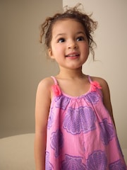 Pink/Purple Shell - Strappy Playsuit (3mths-10yrs) - Imaginea 4 din 4