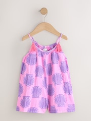 Pink/Purple Shell Strappy Playsuit (3mths-10yrs) - Image 5 of 8
