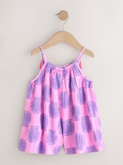 Pink/Purple Shell Strappy Playsuit (3mths-10yrs) - Image 6 of 8