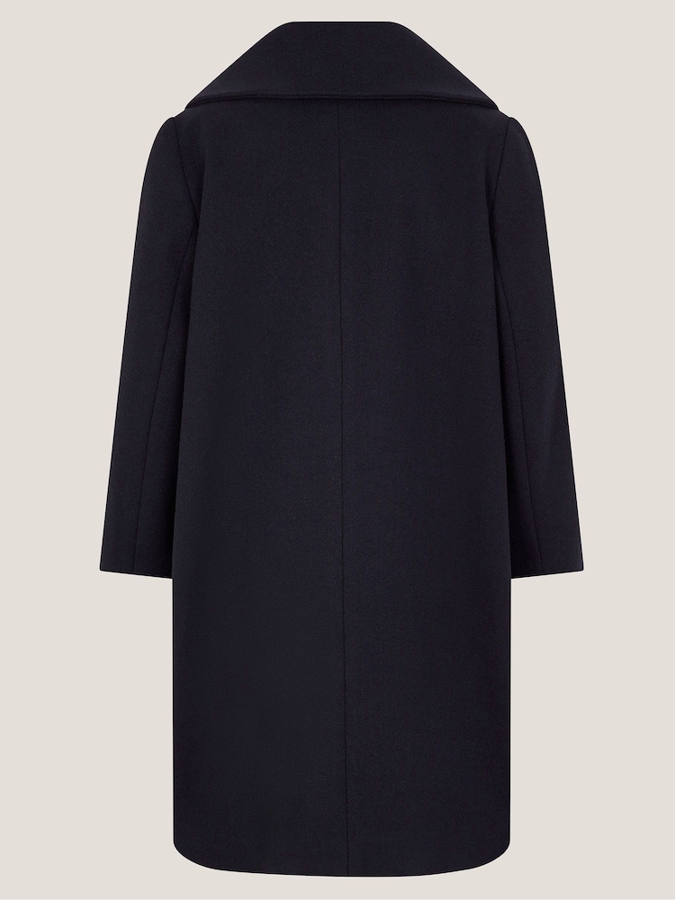 Monsoon Blue Bow Collar Coat - Image 2 of 3 Monsoon Blue Bow Collar Coat - Image 2 of 3