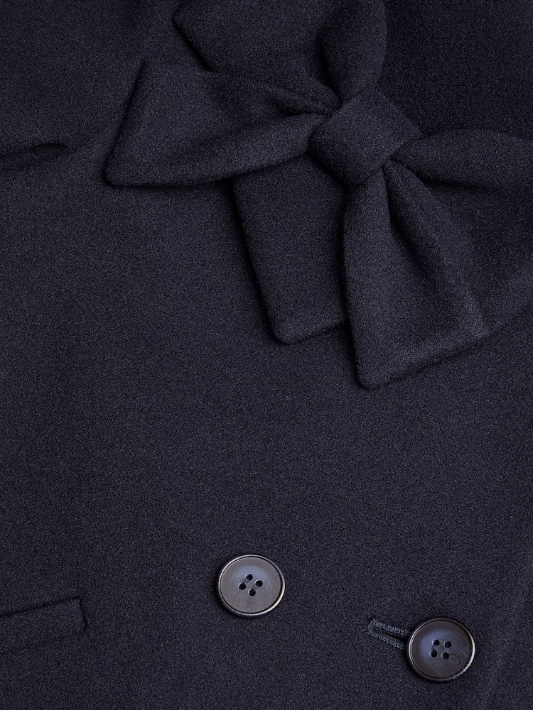 Monsoon Blue Bow Collar Coat - Image 3 of 3 Monsoon Blue Bow Collar Coat - Image 3 of 3