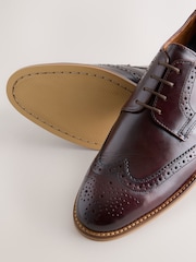 Brown Standard Fit Leather Contrast Sole Brogue Shoes - Image 7 of 7