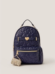 Monsoon Blue Heart Quilted School Backpack - Image 1 of 4