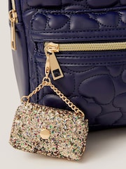 Monsoon Blue Heart Quilted School Backpack - Image 4 of 4