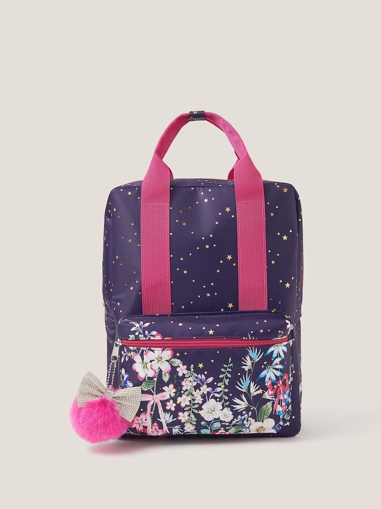 Monsoon Blue Floral Print School Backpack - Image 1 of 4