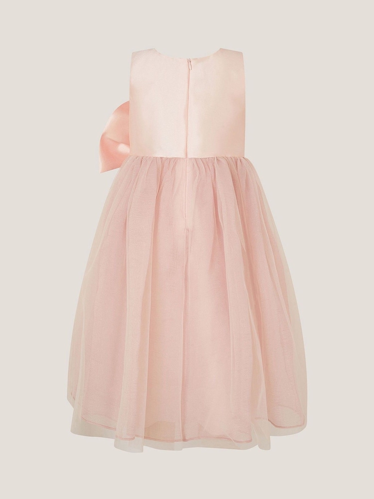 Monsoon Pink Waterfall Bow Tulle Dress - Image 2 of 3