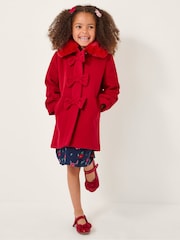 Monsoon Red Faux Collar Bow Coat - Image 1 of 4