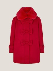 Monsoon Red Faux Collar Bow Coat - Image 2 of 4