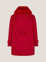 Monsoon Red Faux Collar Bow Coat - Image 3 of 4