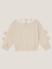 Monsoon Natural Bow Embellished Collar Sweatshirt - Image 2 of 3