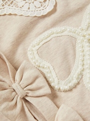 Monsoon Natural Bow Embellished Collar Sweatshirt - Image 3 of 3