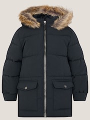 Monsoon Black Mid Length Puffer Coat - Image 1 of 2