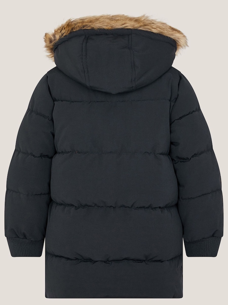 Monsoon Black Mid Length Puffer Coat - Image 2 of 2