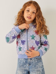Monsoon Star & Heart Sequin Bomber Jacket - Imagen 1 de 4