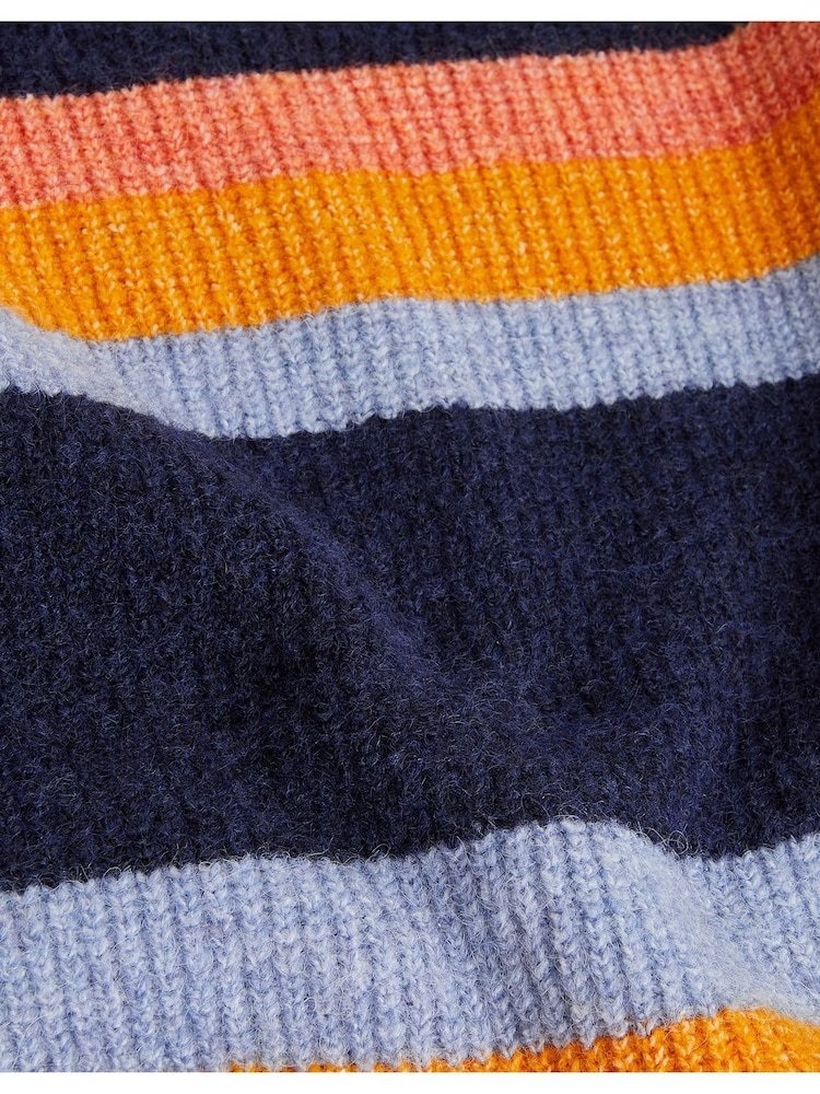 Monsoon Orange Stripe Colour Block Knit Jumper - Image 3 of 3 Monsoon Orange Stripe Colour Block Knit Jumper - Image 3 of 3