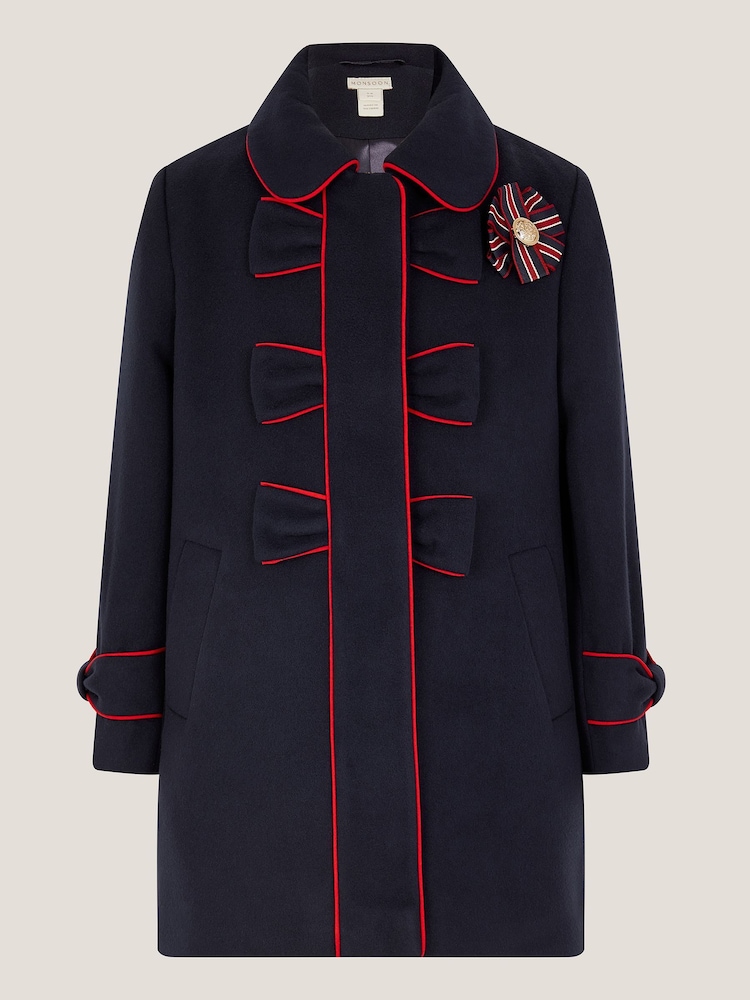 Monsoon Blue Piped Bow Coat - Image 2 of 3