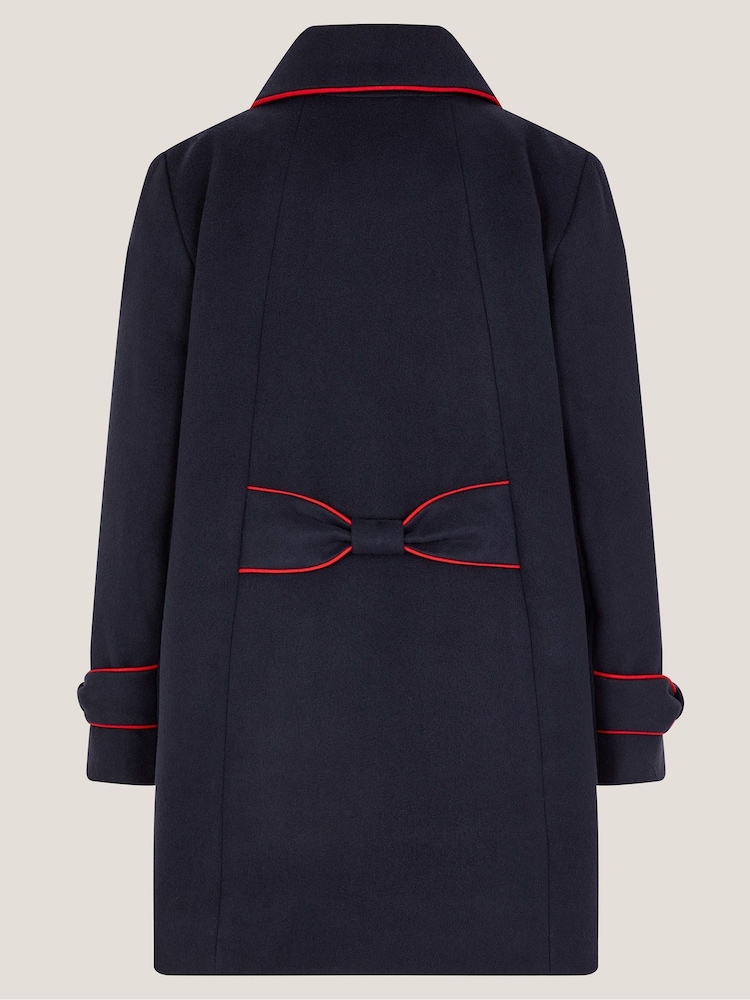 Monsoon Blue Piped Bow Coat - Image 3 of 3