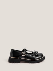Monsoon Black Bow Patent Mary Jane Brogues - Image 1 of 4