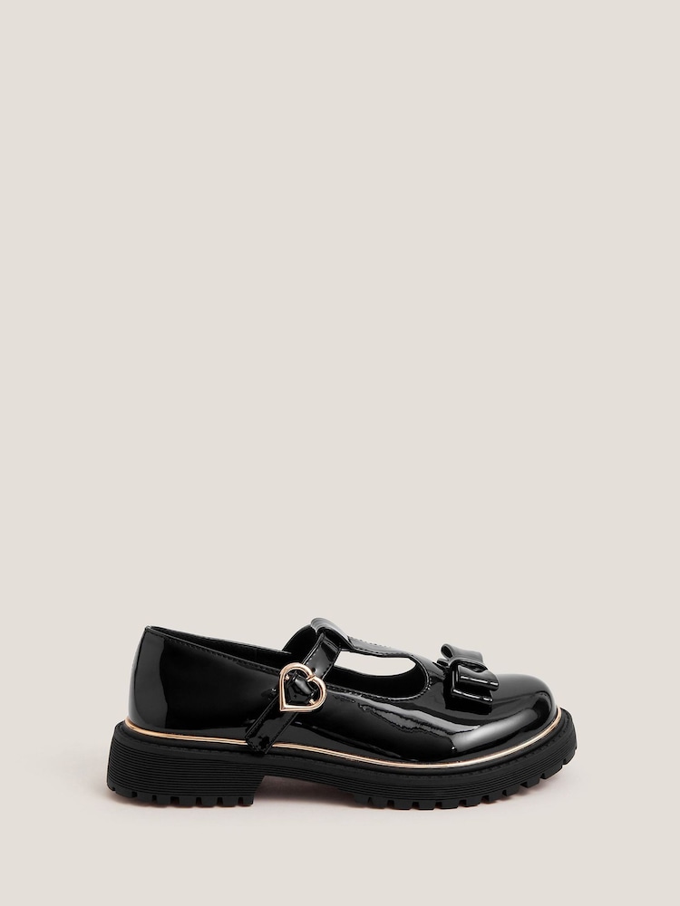 Monsoon Black Bow Patent Mary Jane Brogues - Image 1 of 4 Monsoon Black Bow Patent Mary Jane Brogues - Image 1 of 4