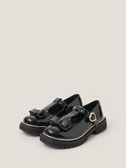 Monsoon Black Bow Patent Mary Jane Brogues - Image 3 of 4