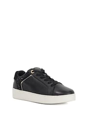 Dune London Black Elli Material Mix Cupsole Trainers - Image 2 of 5