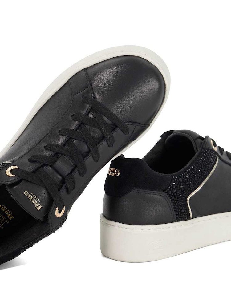 Dune London Black Elli Material Mix Cupsole Trainers - Image 5 of 5 Dune London Black Elli Material Mix Cupsole Trainers - Image 5 of 5