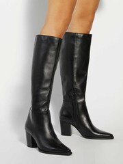 Dune London Black Tenna Smart Knee High Boots - Image 1 of 6