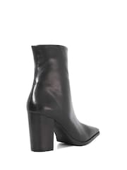 Dune London Black Patently Chisel Toe Block Boots - Image 4 of 6