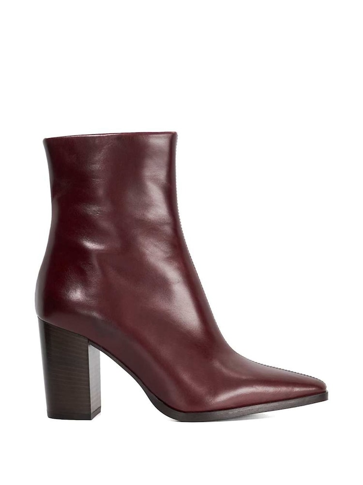 Dune London Red Patently Chisel Toe Block Boots - Image 2 of 6 Dune London Red Patently Chisel Toe Block Boots - Image 2 of 6