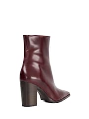 Dune London Red Patently Chisel Toe Block Boots - Image 4 of 6