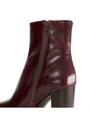 Dune London Red Patently Chisel Toe Block Boots - Image 5 of 6