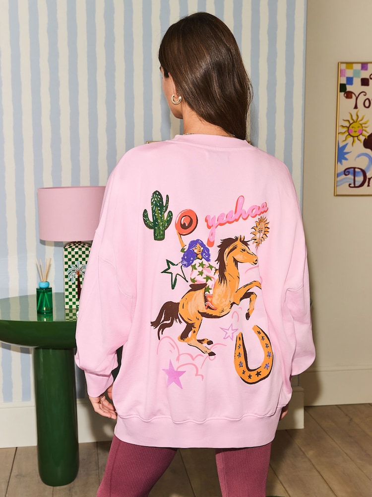 Eleanor Bowmer Pink Icons Embellished Sweater - Image 2 of 2