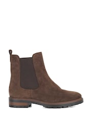 Dune London Brown Poema Chelsea Gusset Boots - Image 1 of 5