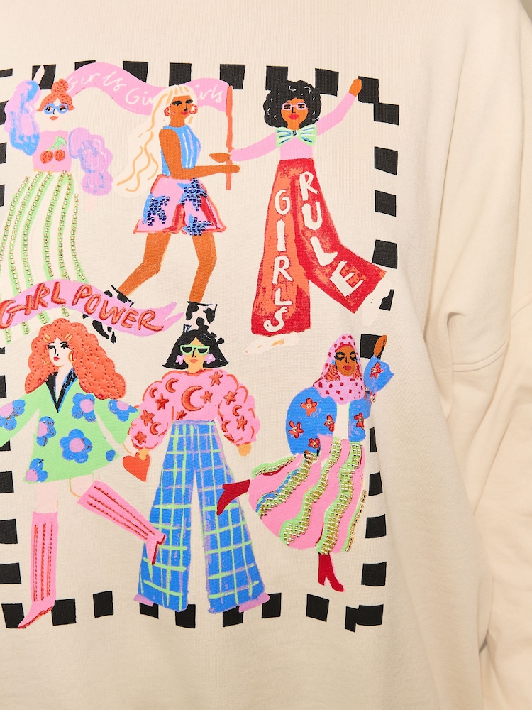 Eleanor Bowmer Ecru Icons Embellished Sweater - Image 4 of 4