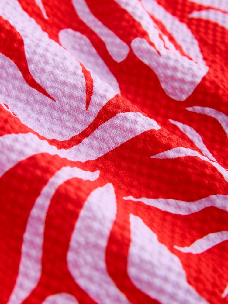 Red/Lilac Floral - Seersucker 5 inch Swim Shorts - Obraz 9 z 9