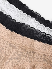 Victoria's Secret Black/Nude/White Cheeky 4 Pack Knickers - Image 8 of 8